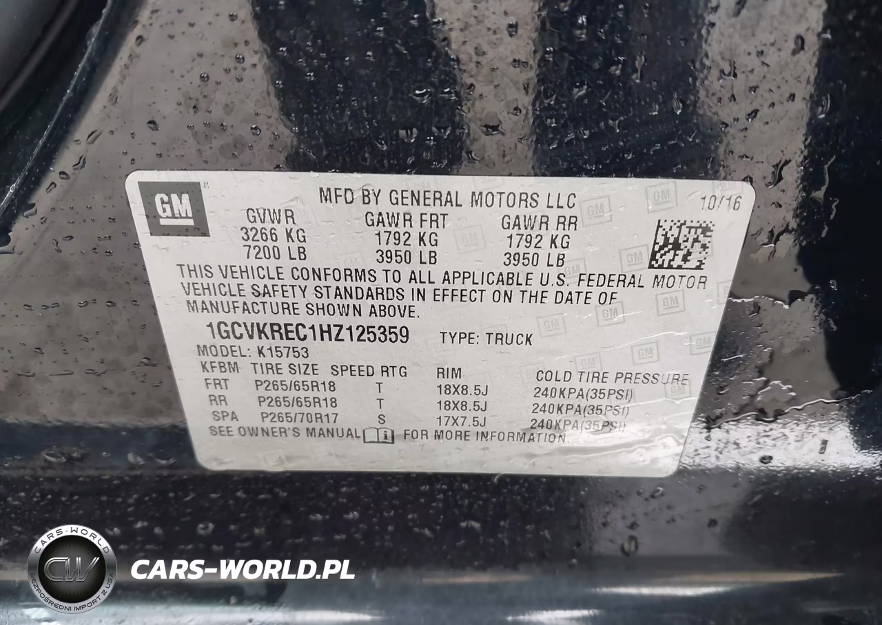 2017 Chevrolet Silverado 1500 2Lt VIN:1GCVKREC1HZ125359 - 9