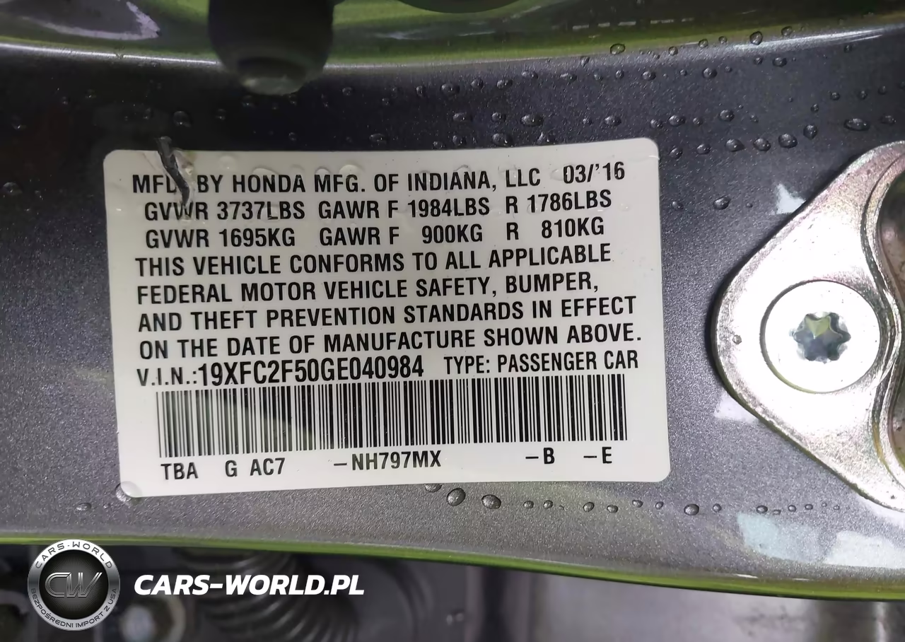 2016 Honda Civic Lx VIN:19XFC2F50GE040984 - 9