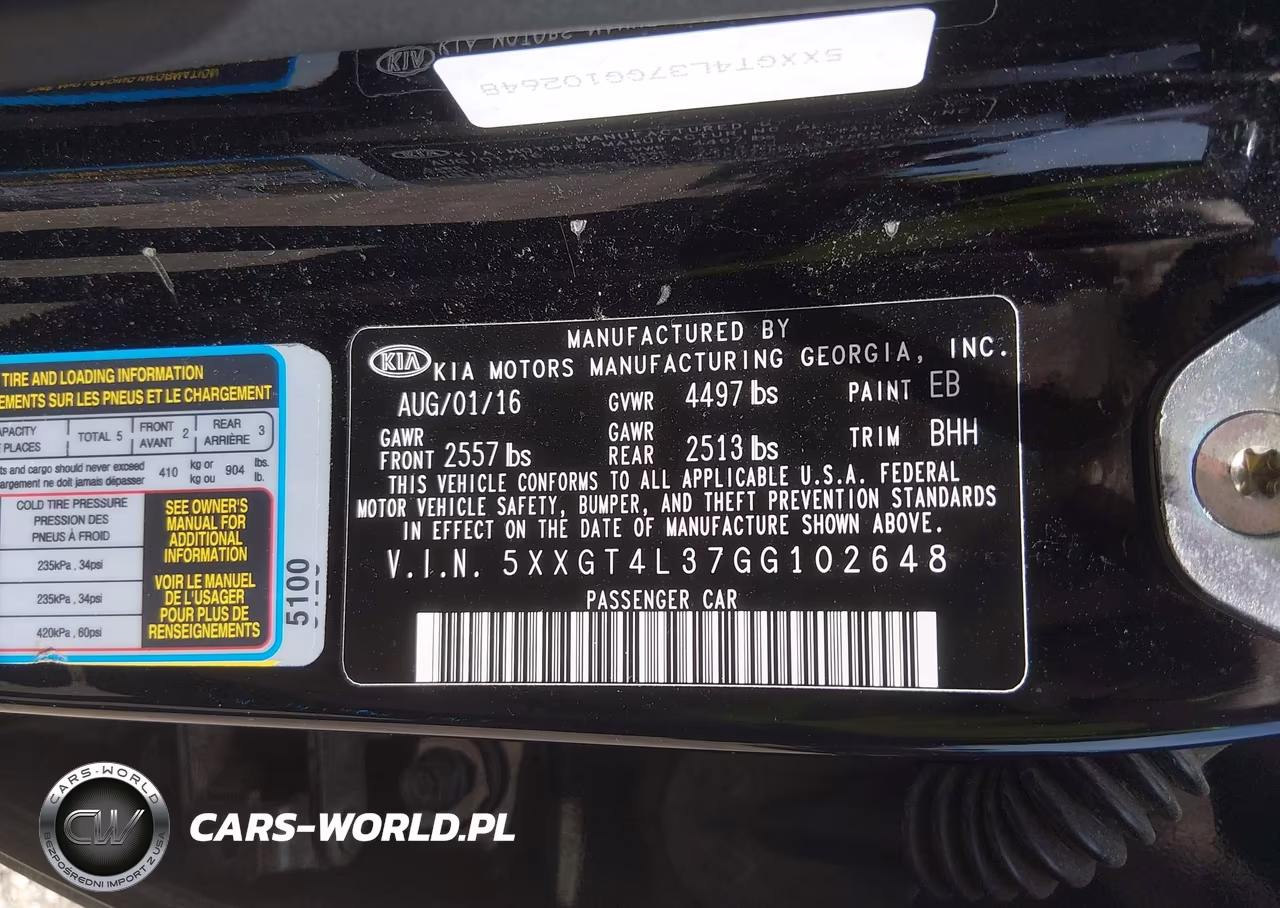 2016 Kia Optima Lx VIN:5XXGT4L37GG102648 - 9