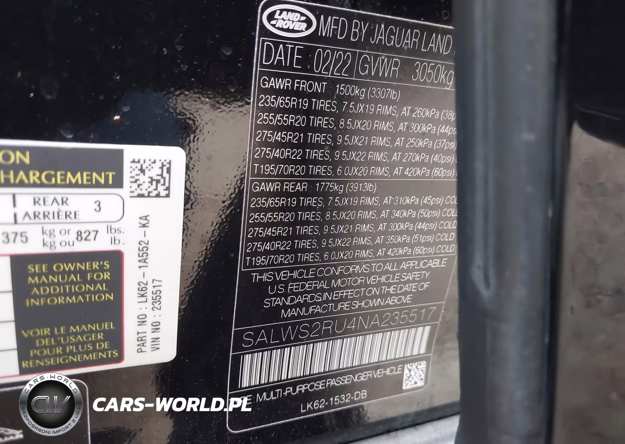2022 Land Rover Range Rover Sport Hst Mhev VIN:SALWS2RU4NA235517 - 9