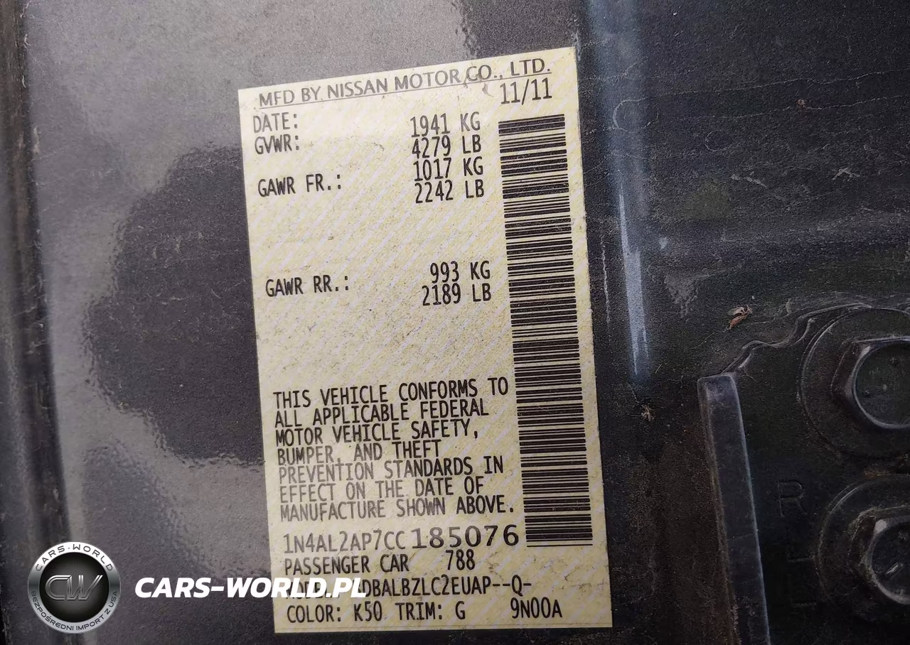 2012 Nissan Altima 2.5 S VIN:1N4AL2AP7CC185076 - 9