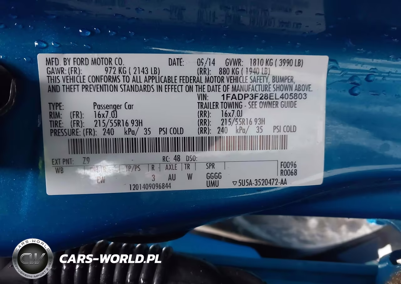 2014 Ford Focus Se VIN:1FADP3F28EL405803 - 9
