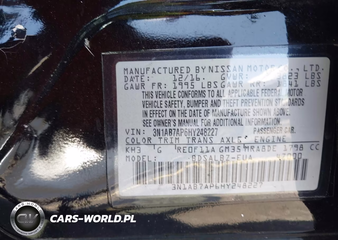 2017 Nissan Sentra S VIN:3N1AB7AP6HY248227 - 9
