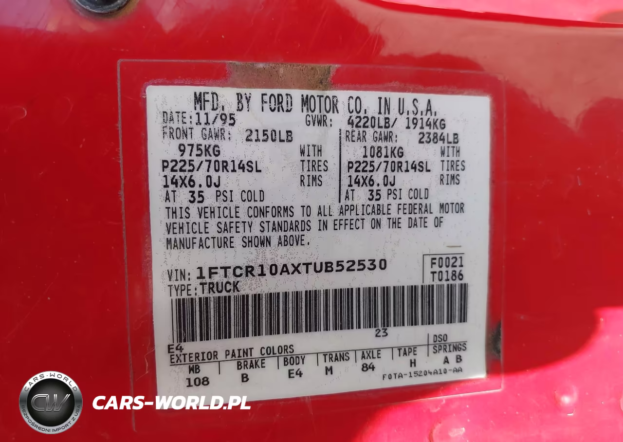 1996 Ford Ranger VIN:1FTCR10AXTUB52530 - 9