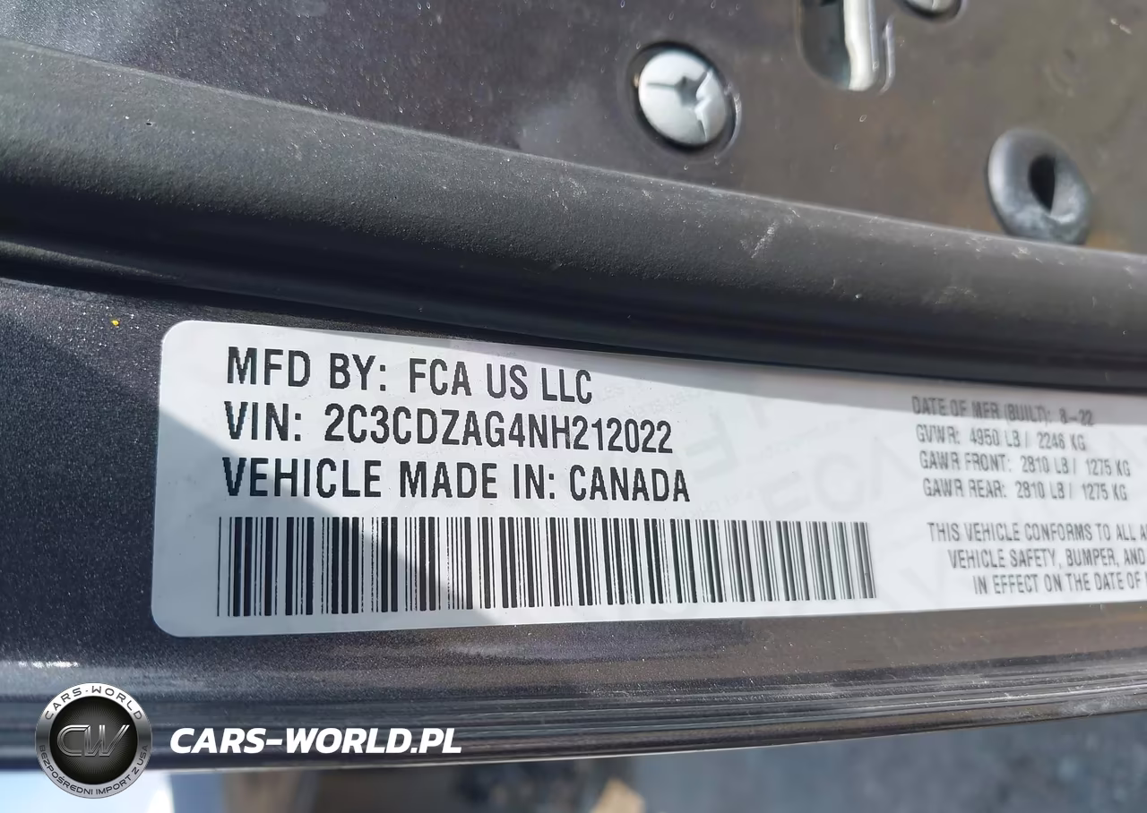 2022 Dodge Challenger Sxt VIN:2C3CDZAG4NH212022 - 9