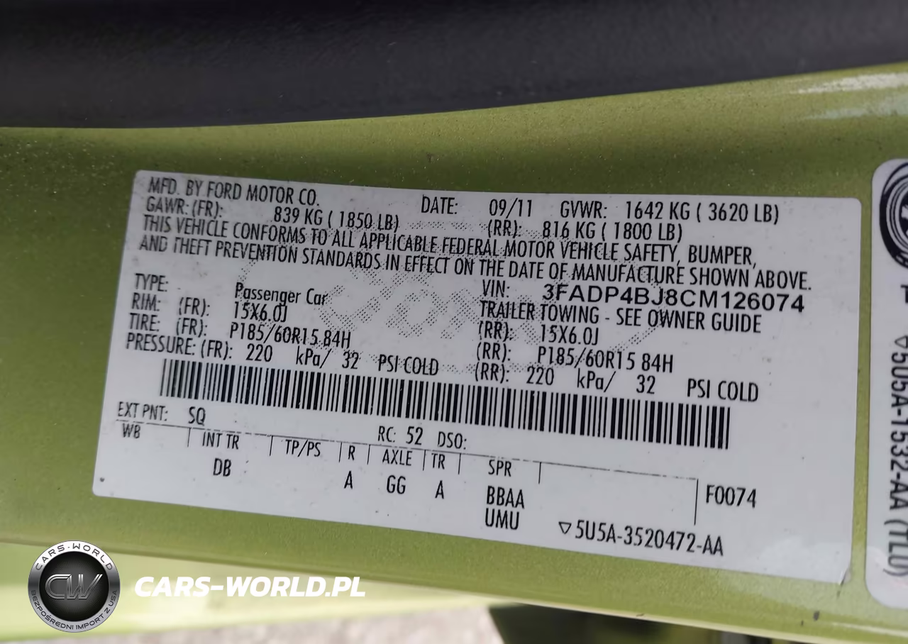 2012 Ford Fiesta Se VIN:3FADP4BJ8CM126074 - 9