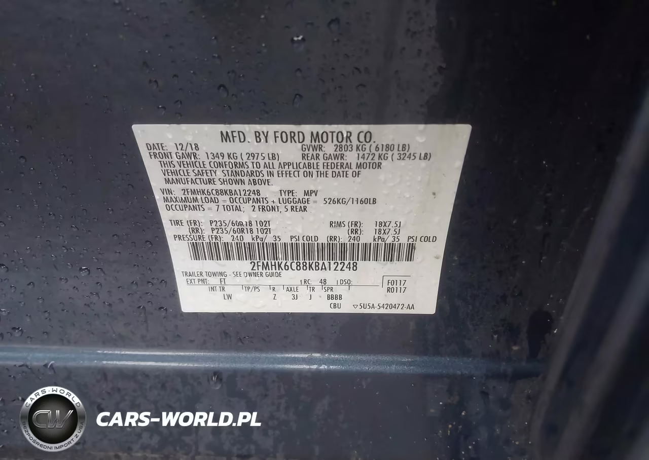 2019 Ford Flex Sel VIN:2FMHK6C88KBA12248 - 9