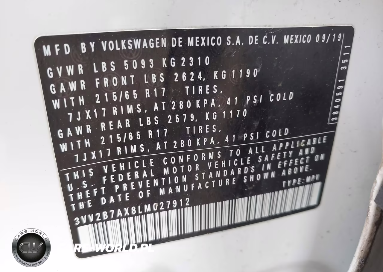 2020 Volkswagen Tiguan 2.0T Se-2.0T Se R-Line Black-2.0T Sel VIN:3VV2B7AX8LM027912 - 9