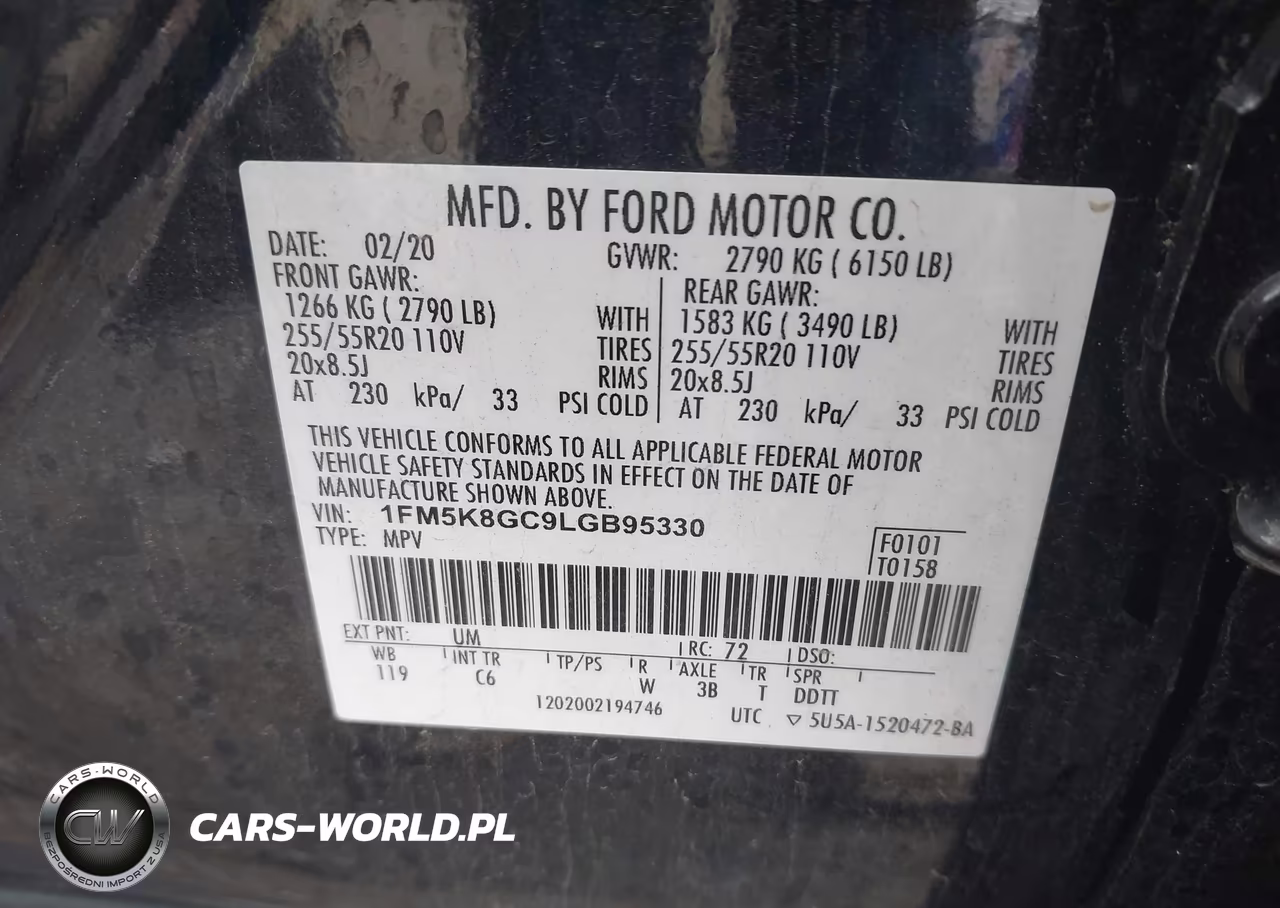 2020 Ford Explorer St VIN:1FM5K8GC9LGB95330 - 9