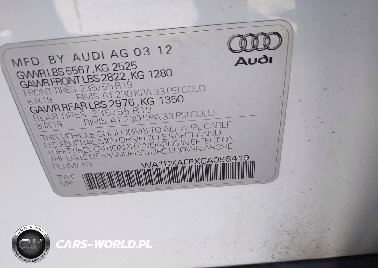 2012 Audi Q5 3.2 Premium Plus VIN:WA1DKAFPXCA098419 - 9