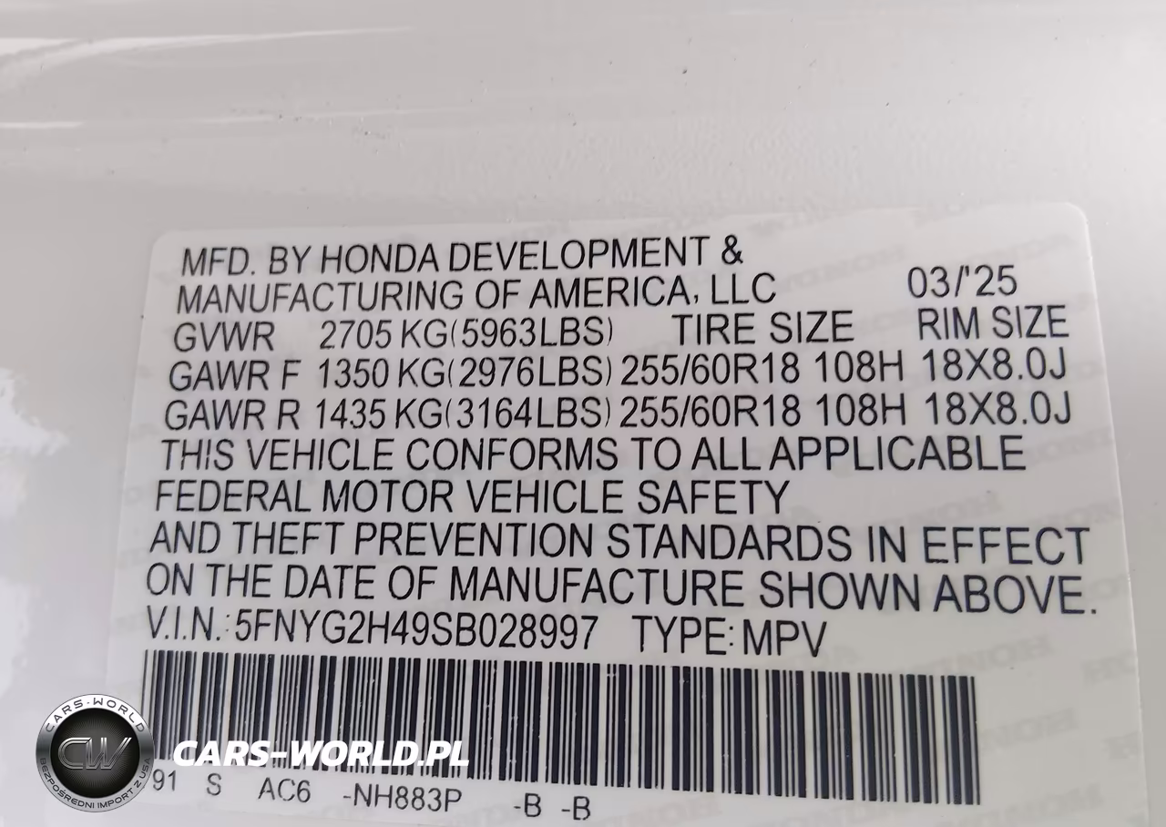 2025 Honda Pilot Ex-L VIN:5FNYG2H49SB028997 - 9
