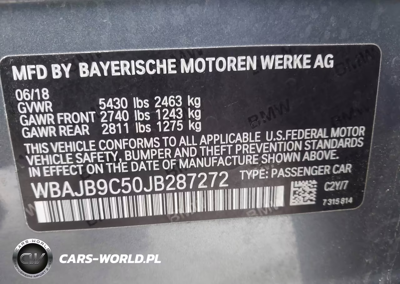 2018 BMW M550I xDrive VIN:WBAJB9C50JB287272 - 9