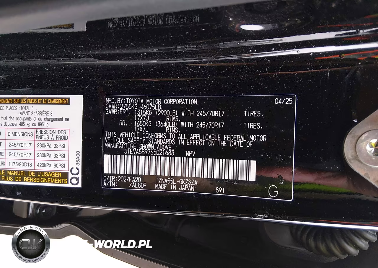 2025 Toyota 4Runner Sr5 VIN:JTEVA5BR7S5021683 - 9