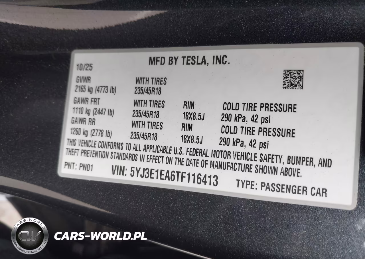 2026 Tesla Model 3 Premium Rear-Wheel Drive-Standard Rear-Wheel Drive VIN:5YJ3E1EA6TF116413 - 9