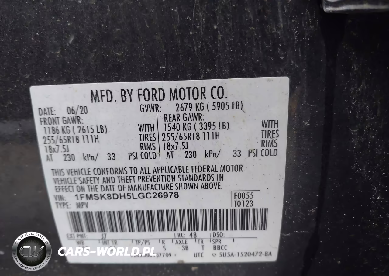 2020 Ford Explorer Xlt VIN:1FMSK8DH5LGC26978 - 9
