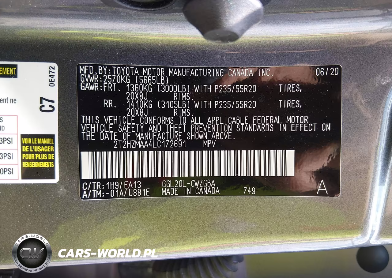 2020 Lexus Rx 350 VIN:2T2HZMAA4LC172691 - 9