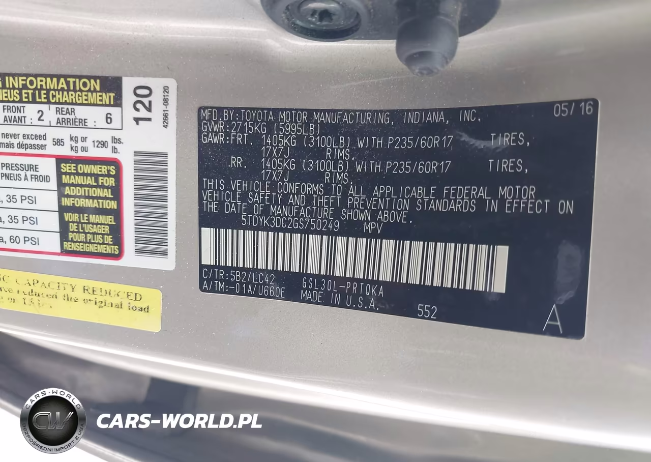 2016 Toyota Sienna Xle 8 Passenger VIN:5TDYK3DC2GS750249 - 9