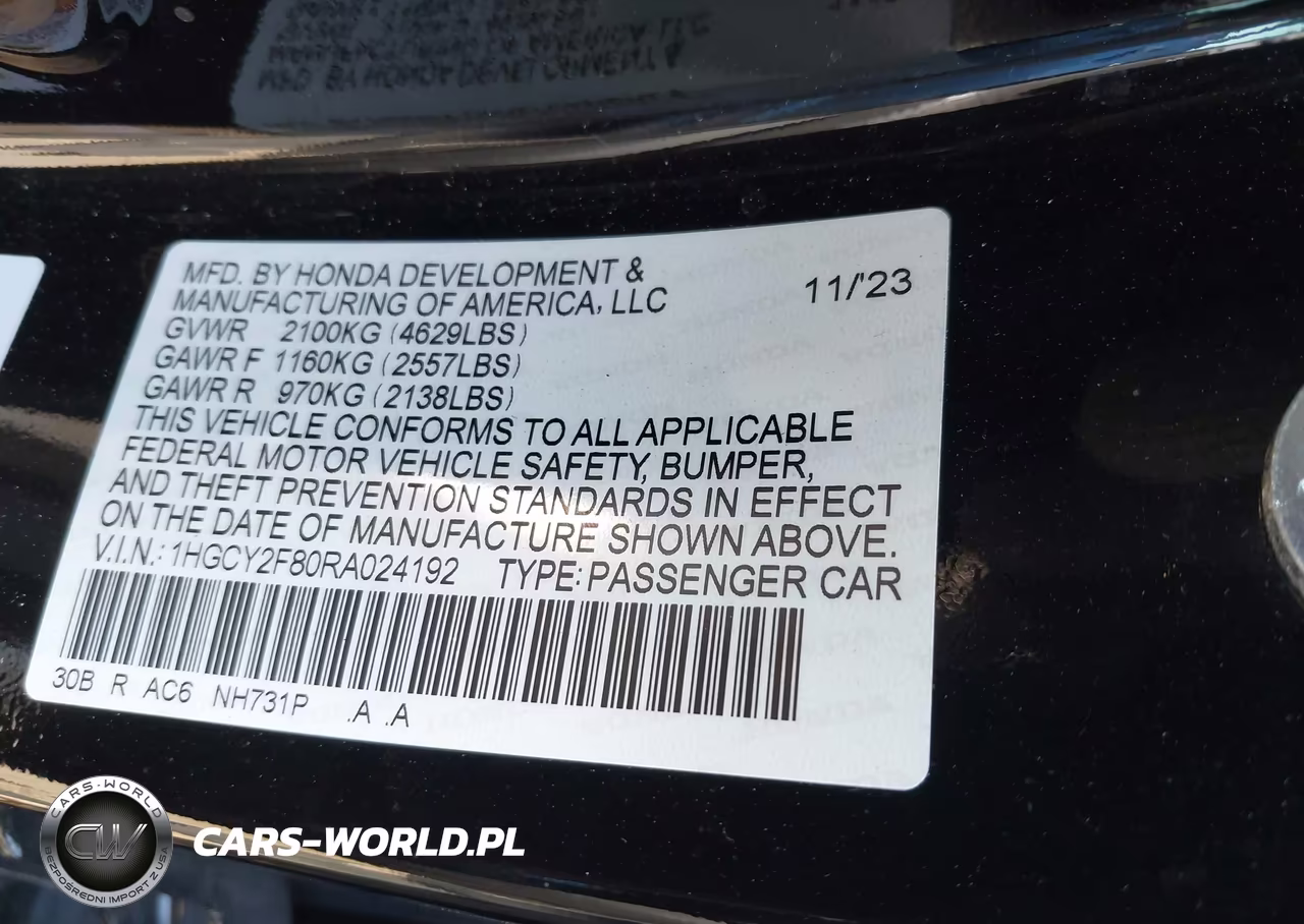 2024 Honda Accord Hybrid Touring VIN:1HGCY2F80RA024192 - 9