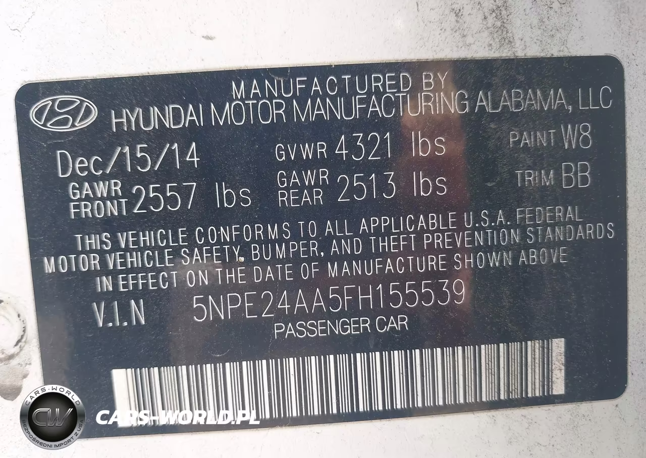 2015 Hyundai Sonata Eco VIN:5NPE24AA5FH155539 - 9