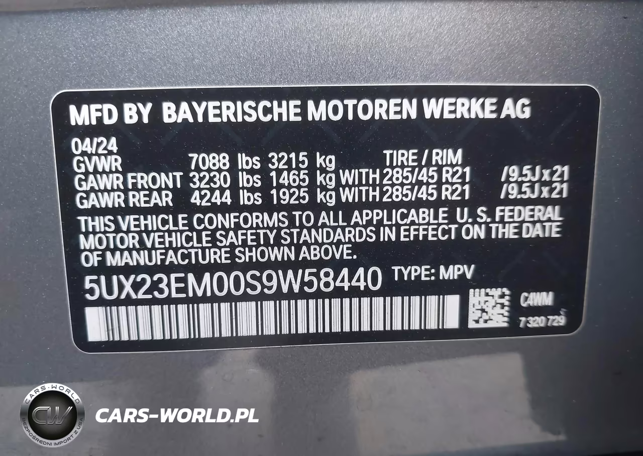 2025 BMW X7 xDrive40I VIN:5UX23EM00S9W58440 - 9