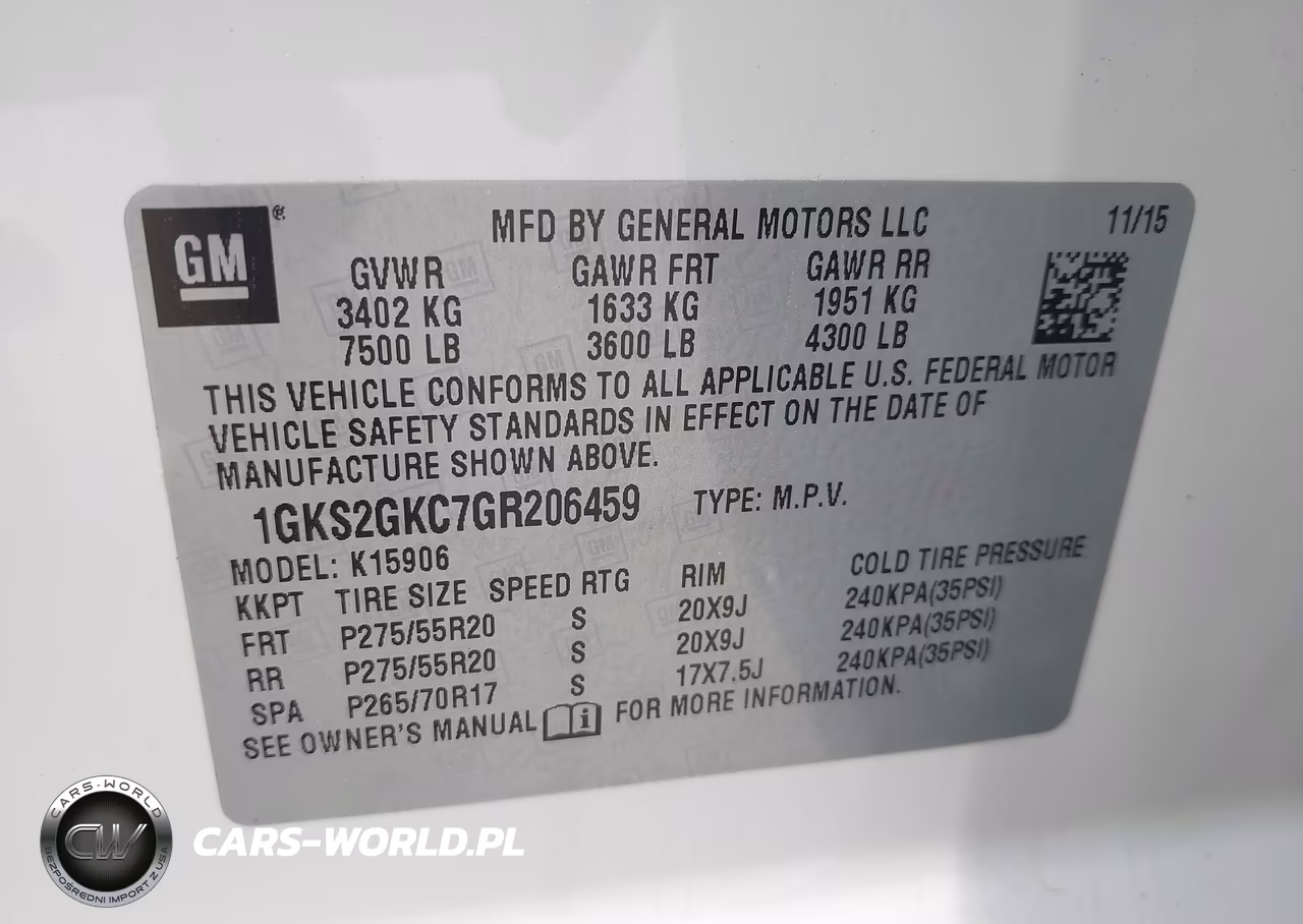 2016 GMC Yukon Xl Slt VIN:1GKS2GKC7GR206459 - 9