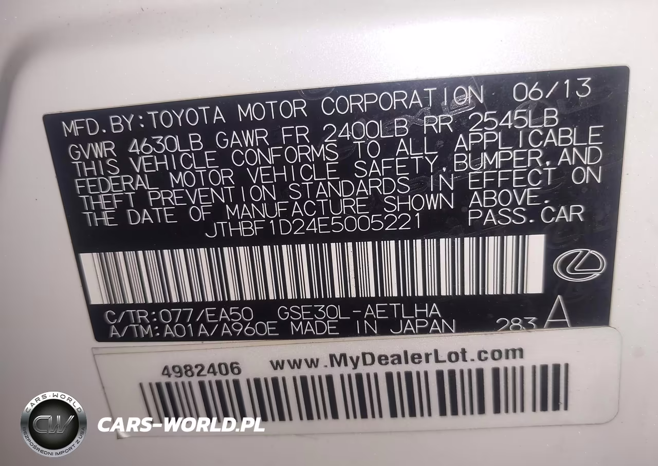 2014 Lexus Is 250 VIN:JTHBF1D24E5005221 - 9