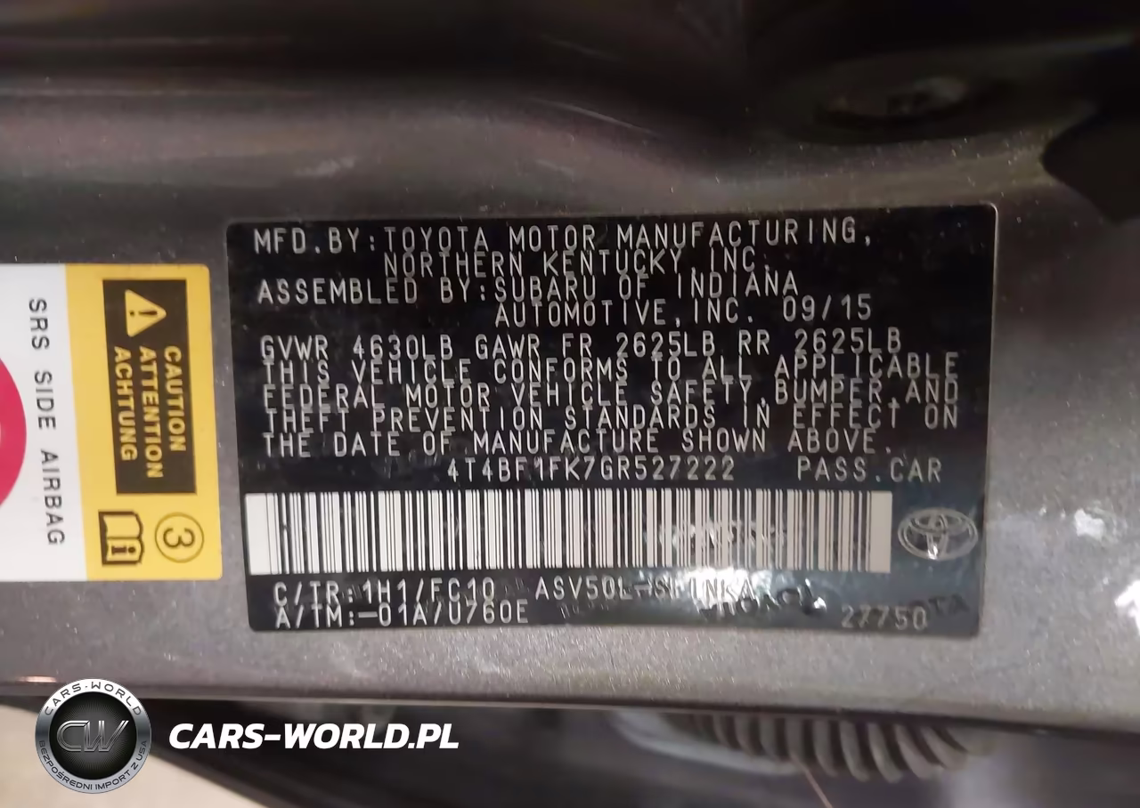 2016 Toyota Camry Le VIN:4T4BF1FK7GR527222 - 9