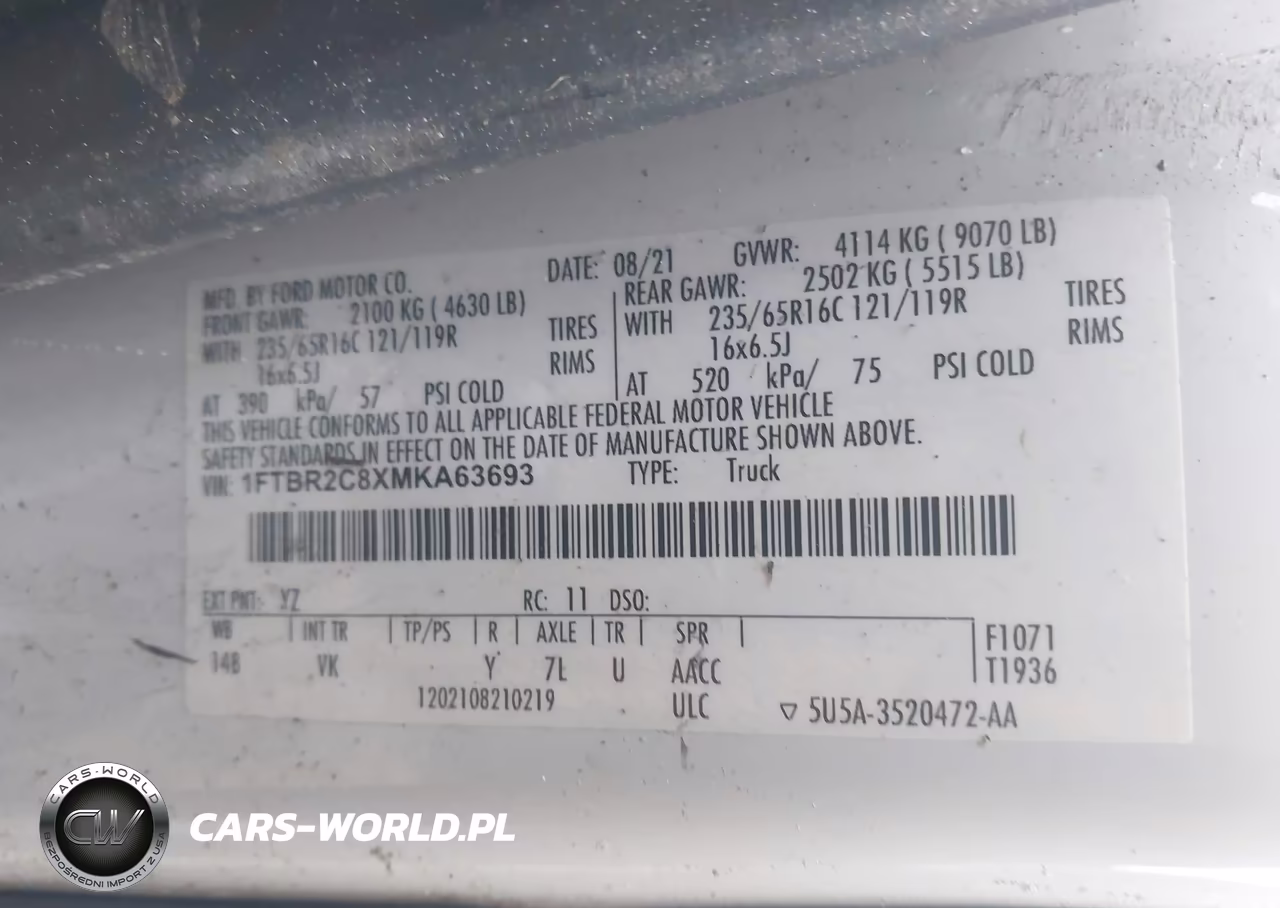 2021 Ford Transit-250 VIN:1FTBR2C8XMKA63693 - 9