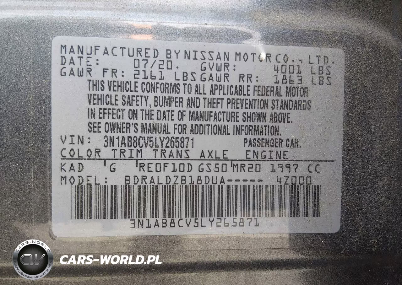 2020 Nissan Sentra Sv Xtronic Cvt VIN:3N1AB8CV5LY265871 - 9