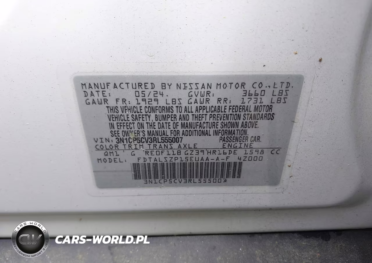 2024 Nissan Kicks Sv Xtronic Cvt VIN:3N1CP5CV3RL555007 - 9