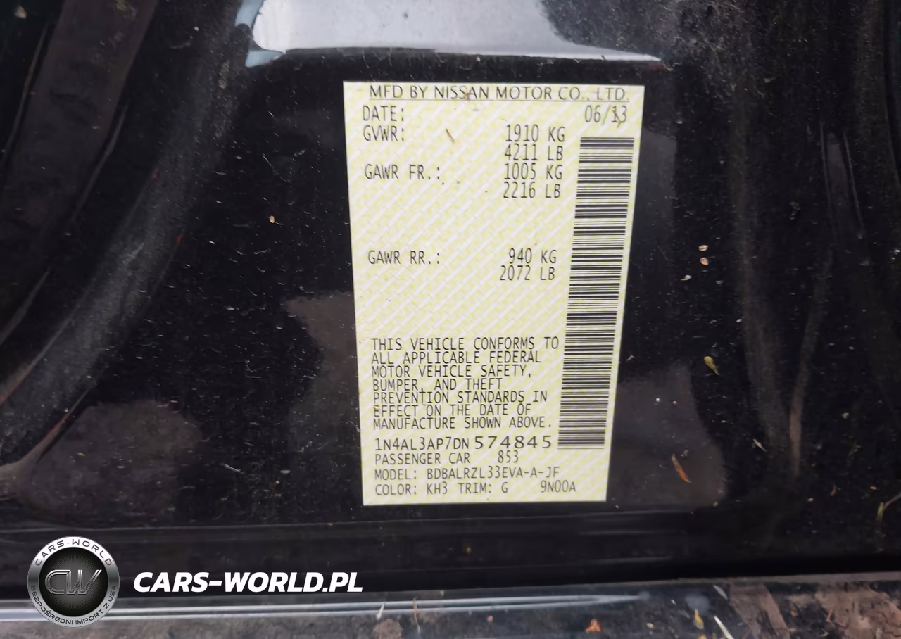 2013 Nissan Altima 2.5 S VIN:1N4AL3AP7DN574845 - 9