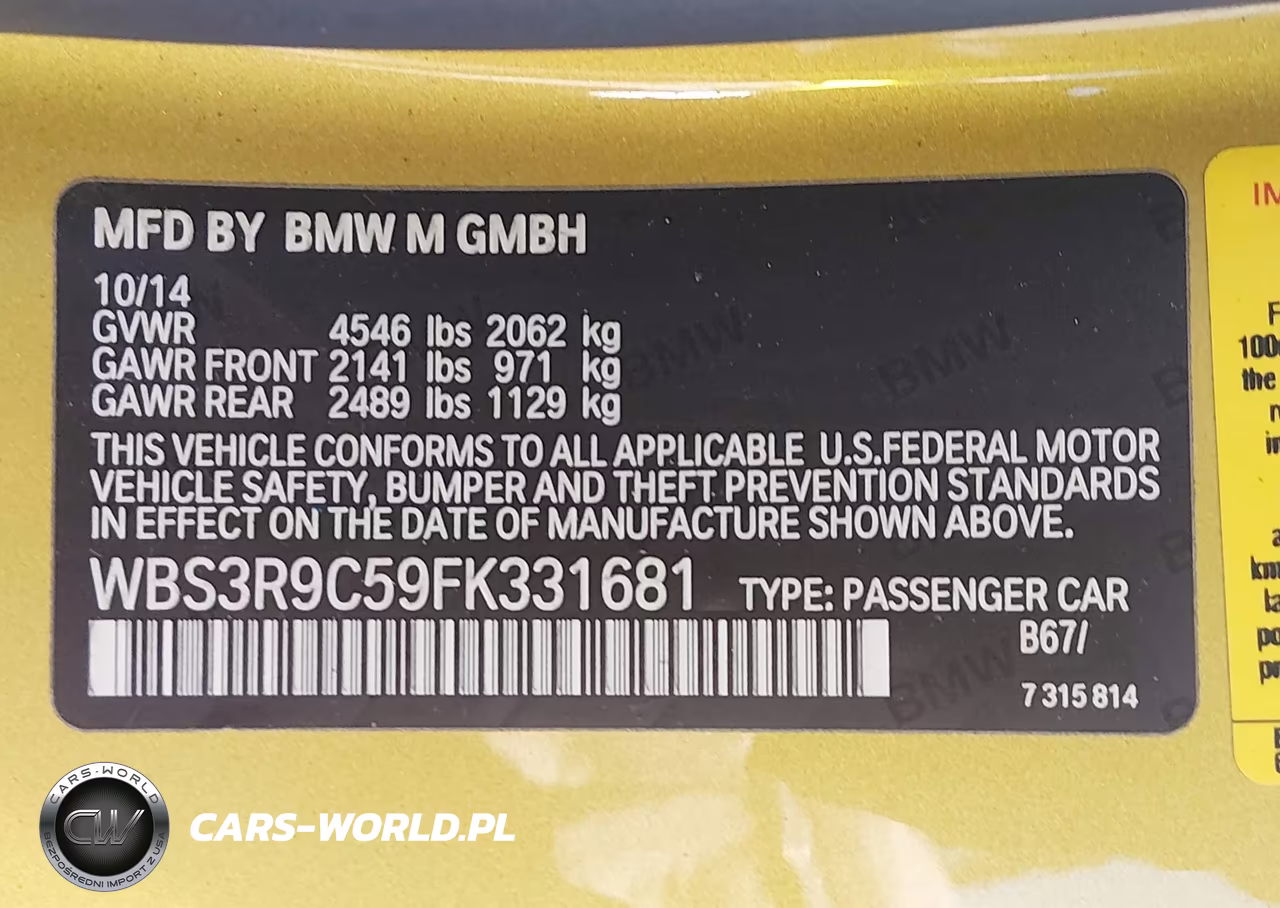 2015 BMW M4 VIN:WBS3R9C59FK331681 - 9