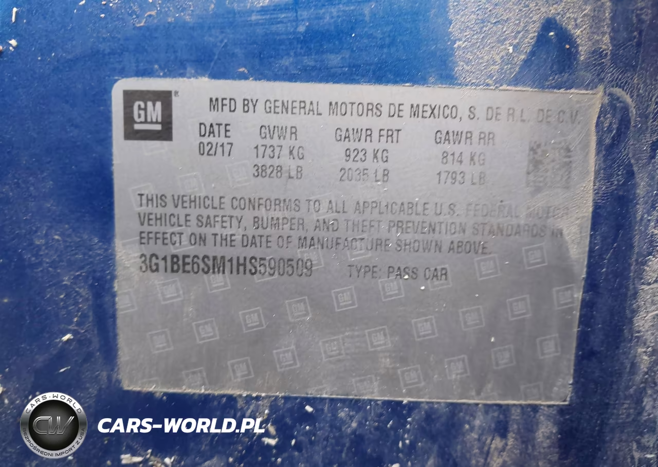 2017 Chevrolet Cruze Lt Auto VIN:3G1BE6SM1HS590509 - 9