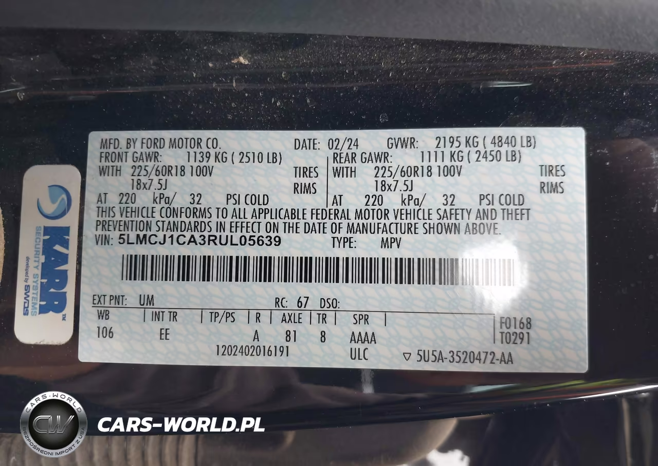 2024 Lincoln Corsair Premiere VIN:5LMCJ1CA3RUL05639 - 9