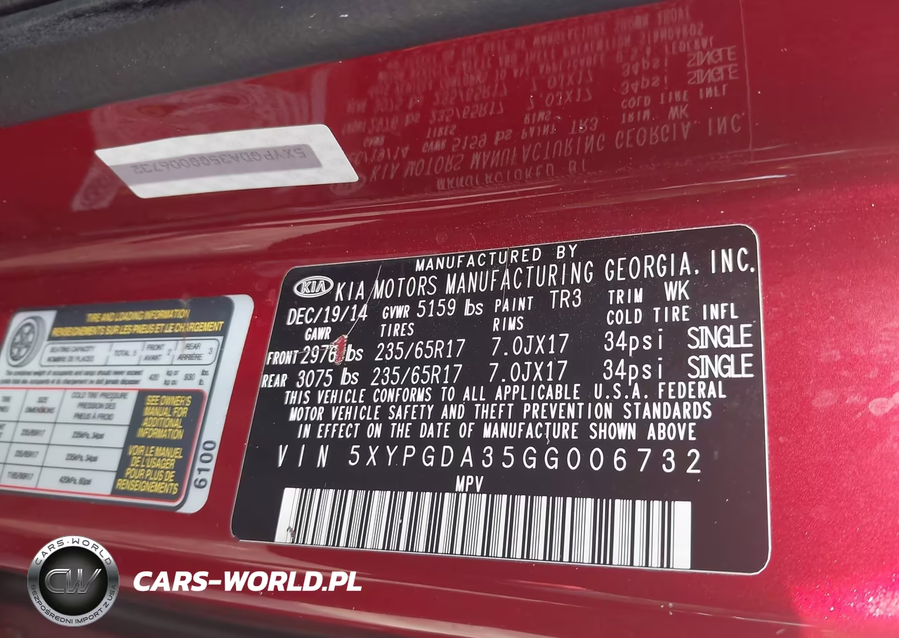 2016 Kia Sorento 2.4L Lx VIN:5XYPGDA35GG006732 - 9