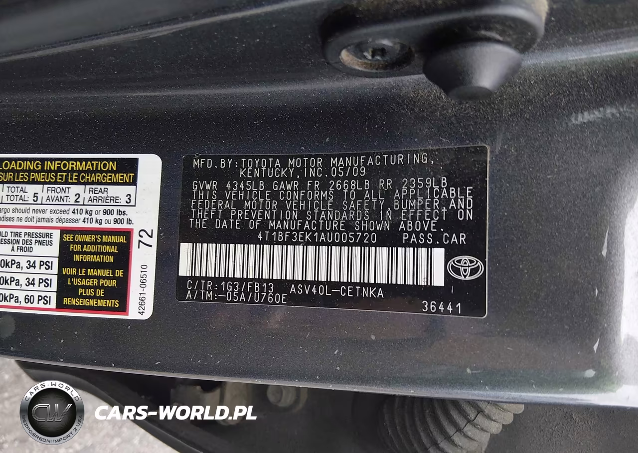 2010 Toyota Camry Le VIN:4T1BF3EK1AU005720 - 9