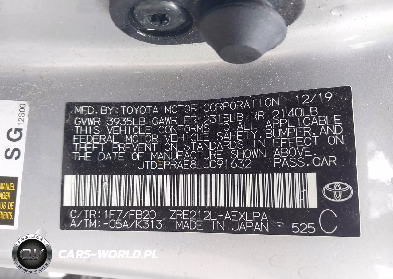 2020 Toyota Corolla Le VIN:JTDEPRAE8LJ091632 - 9