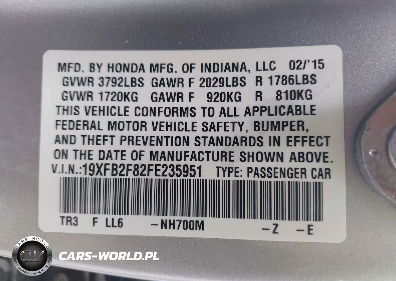 2015 Honda Civic Ex VIN:19XFB2F82FE235951 - 9