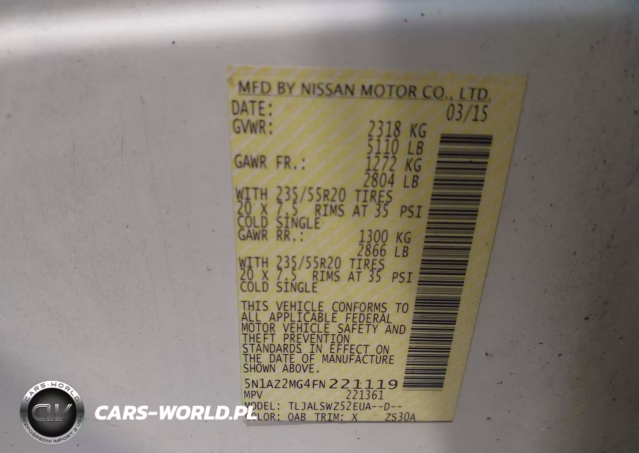 2015 Nissan Murano Platinum VIN:5N1AZ2MG4FN221119 - 9
