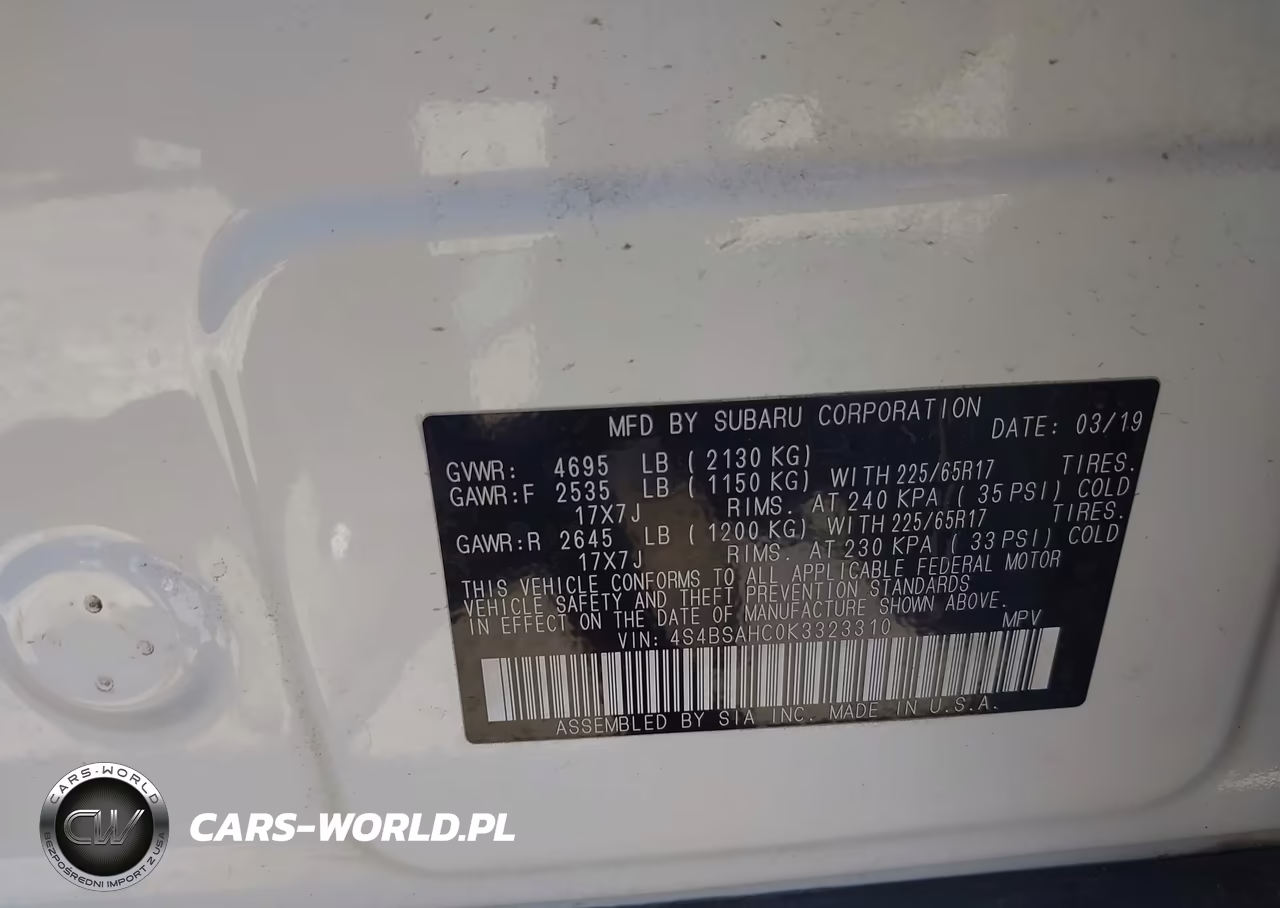 2019 Subaru Outback 2.5I Premium VIN:4S4BSAHC0K3323310 - 9