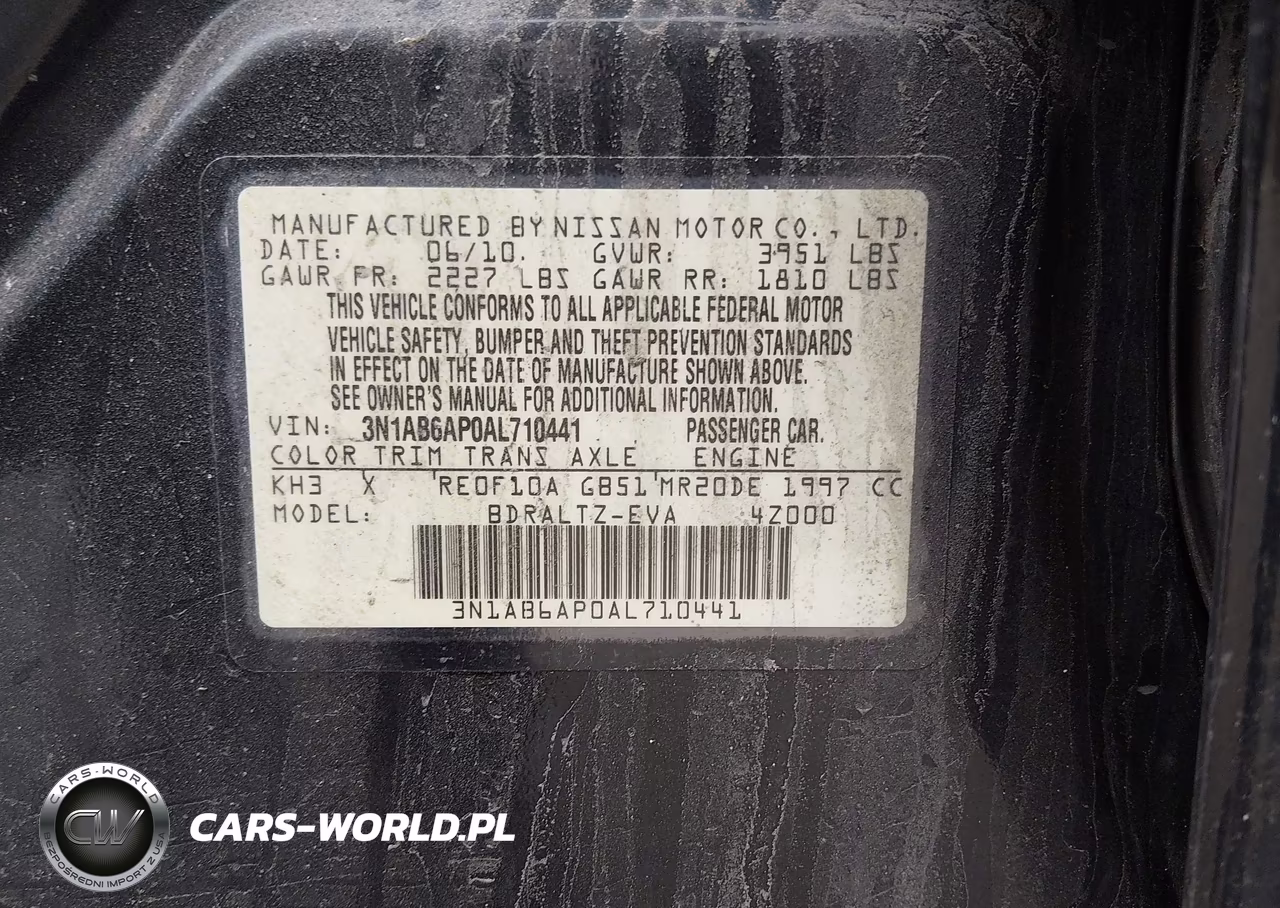 2010 Nissan Sentra 2.0Sr VIN:3N1AB6AP0AL710441 - 9