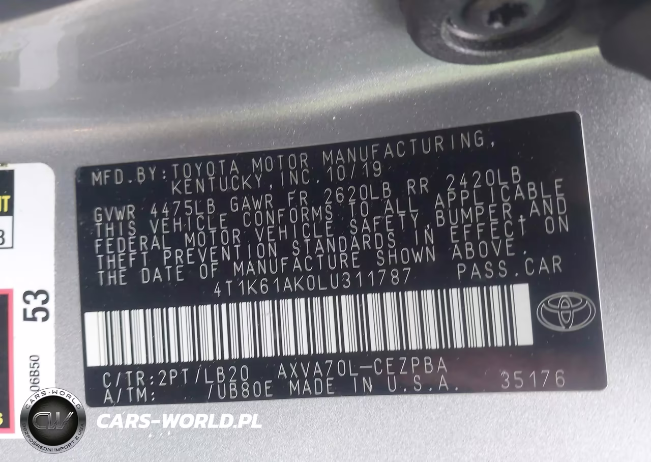2020 Toyota Camry Xse VIN:4T1K61AK0LU311787 - 9