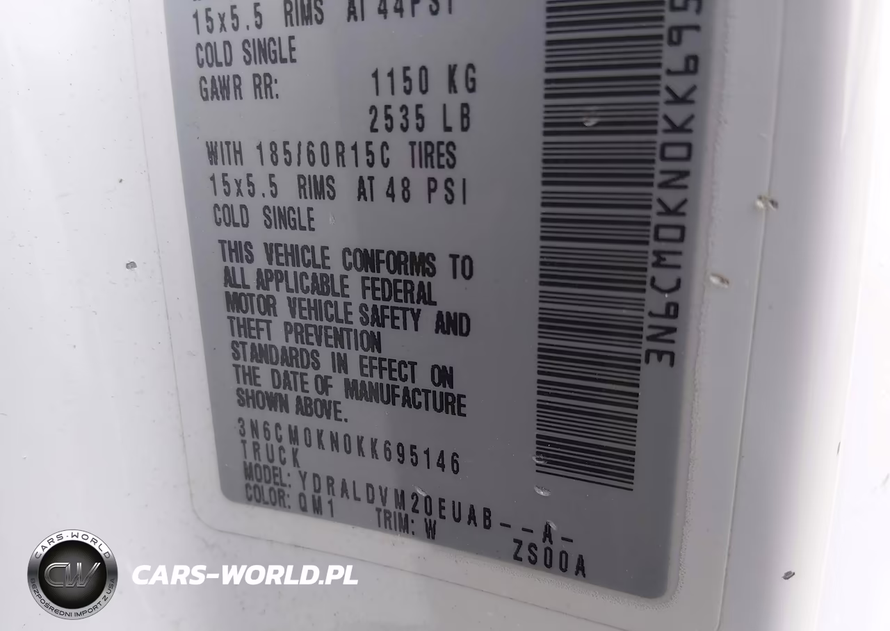 2019 Nissan Nv200 S VIN:3N6CM0KN0KK695146 - 9