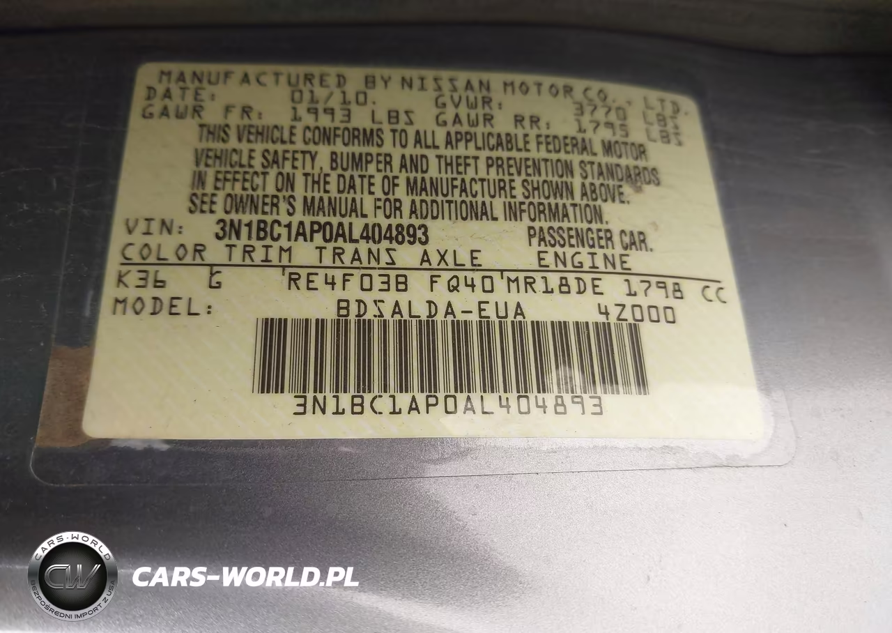 2010 Nissan Versa 1.8S VIN:3N1BC1AP0AL404893 - 9
