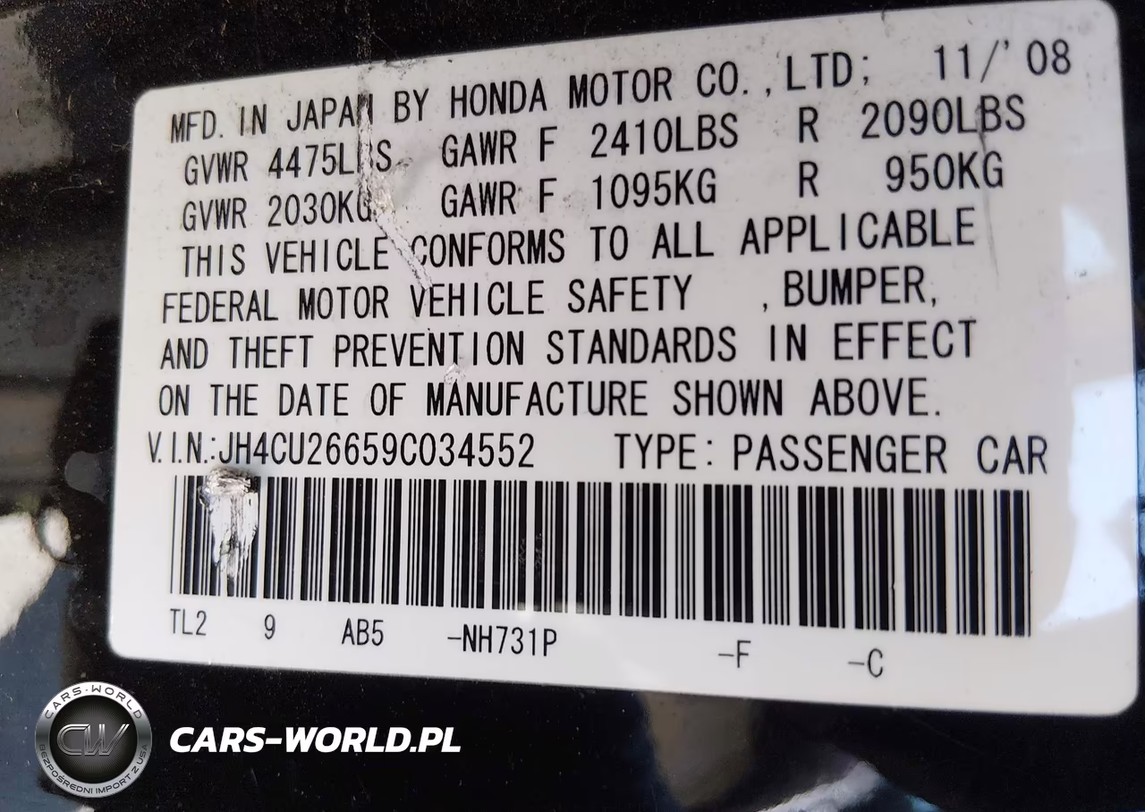 2009 Acura Tsx VIN:JH4CU26659C034552 - 9