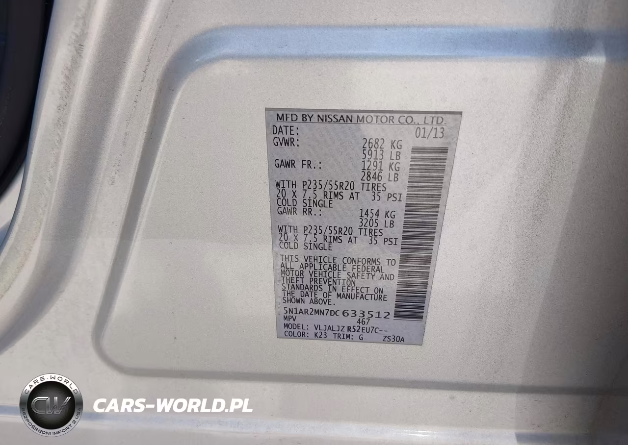 2013 Nissan Pathfinder Platinum VIN:5N1AR2MN7DC633512 - 9