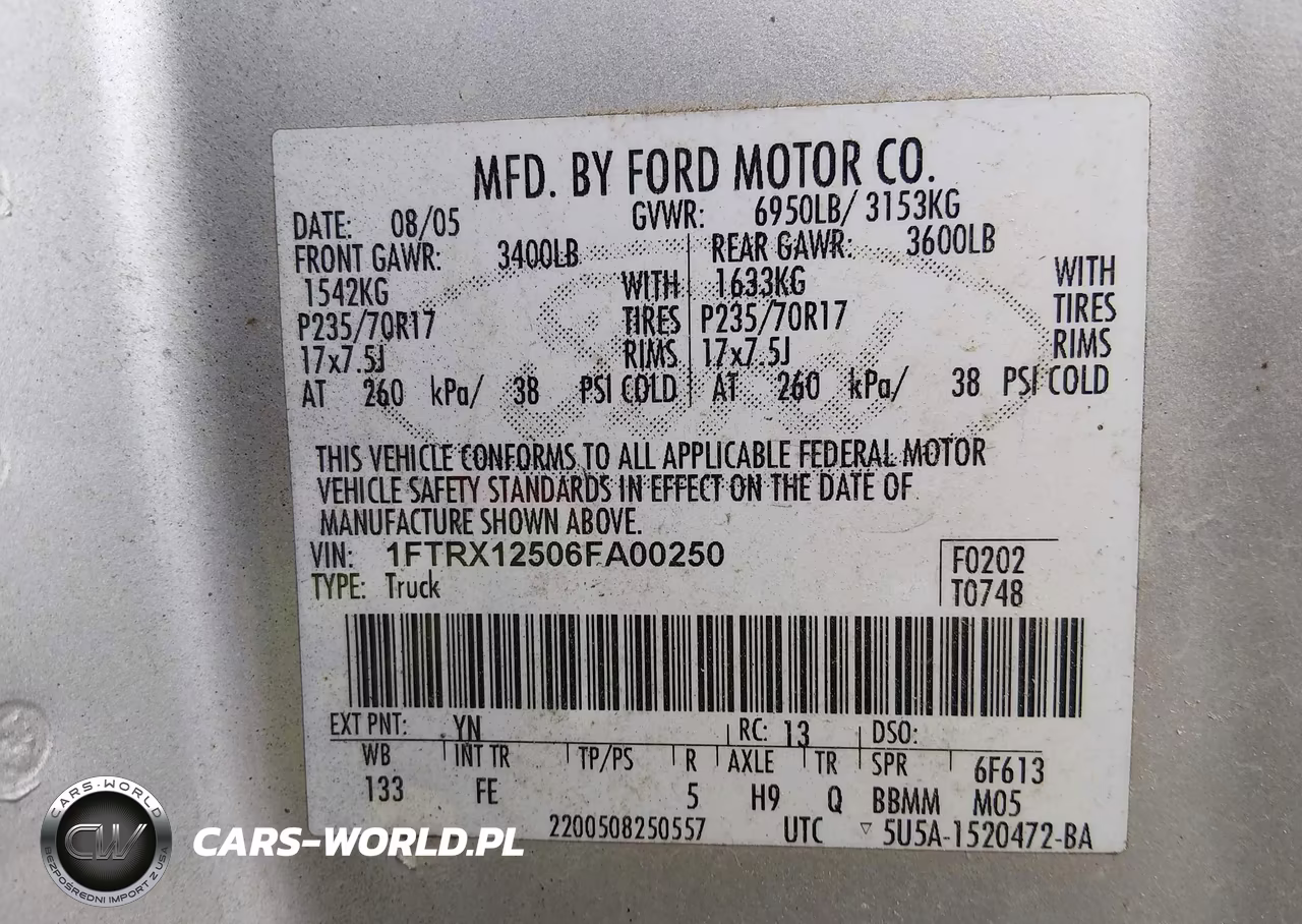 2006 Ford F-150 Lariat-Xl-Xlt VIN:1FTRX12506FA00250 - 9
