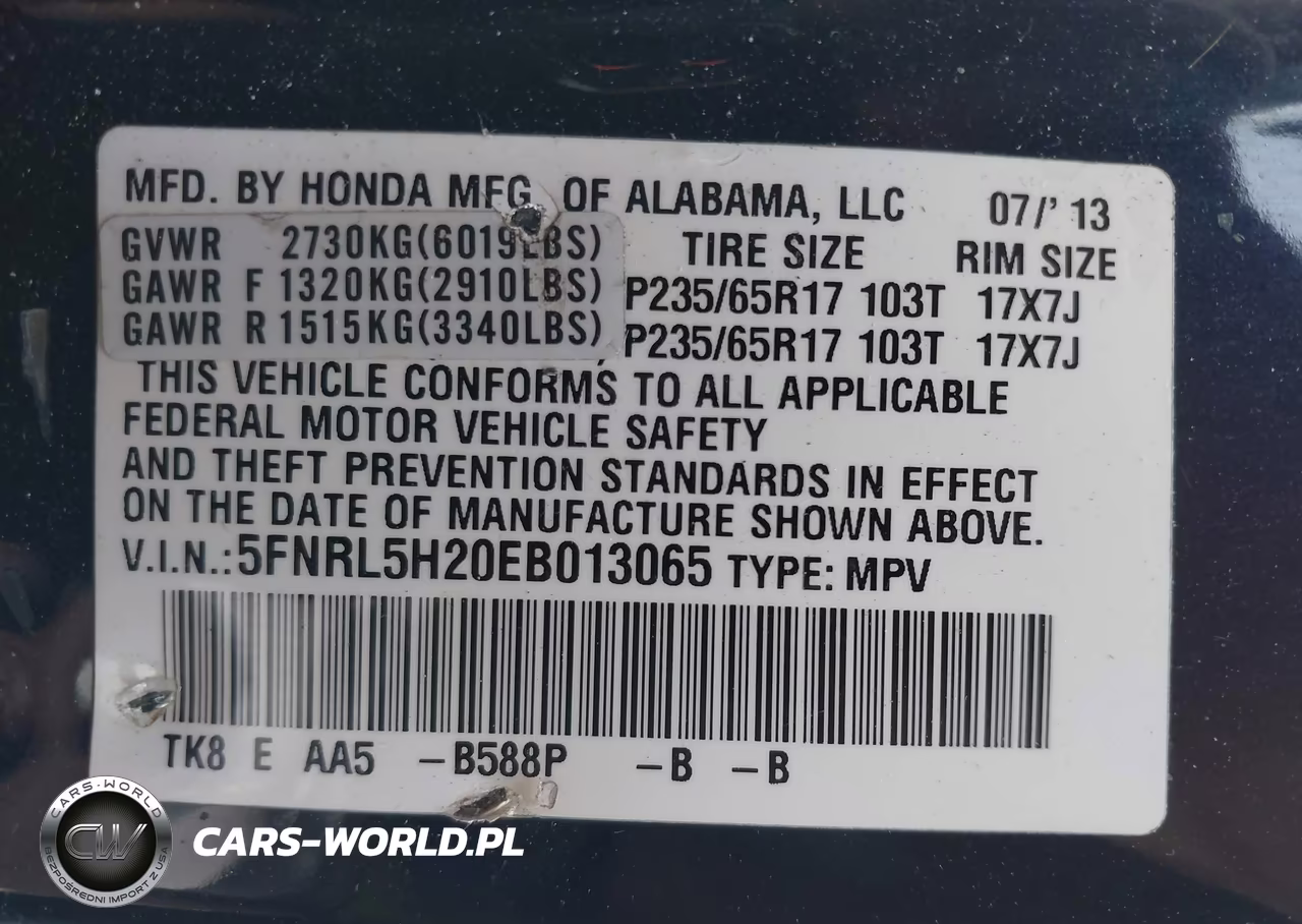 2014 Honda Odyssey Lx VIN:5FNRL5H20EB013065 - 9