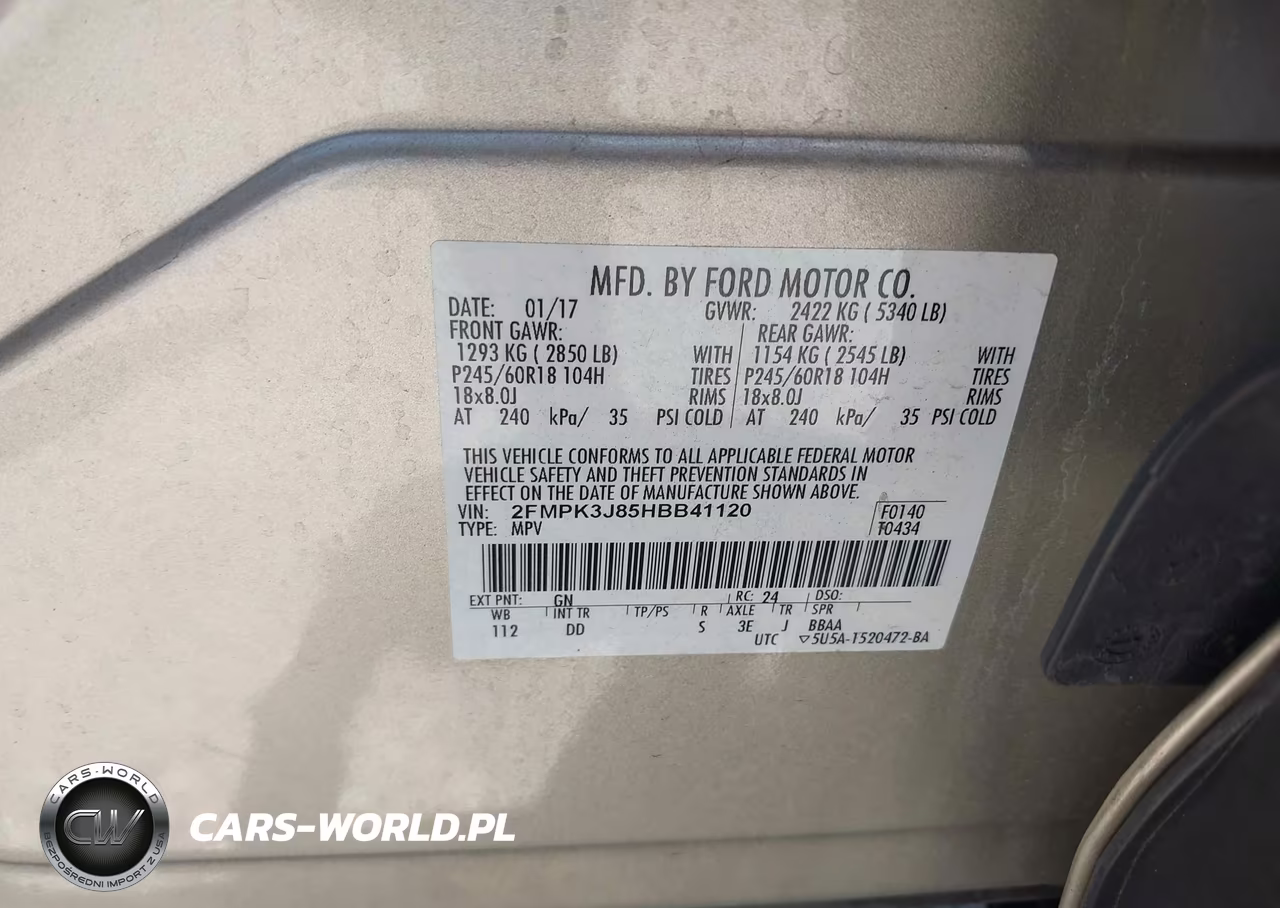 2017 Ford Edge Sel VIN:2FMPK3J85HBB41120 - 9