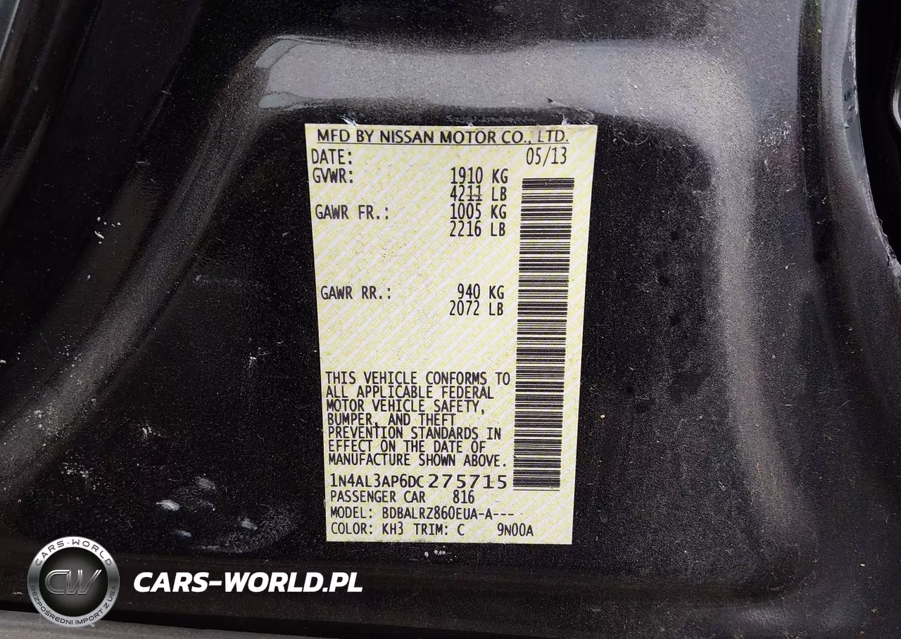 2013 Nissan Altima 2.5 S VIN:1N4AL3AP6DC275715 - 9